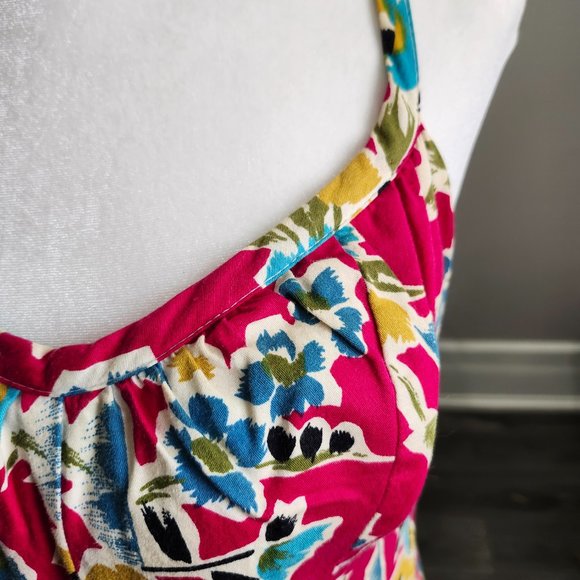 Vintage 1960's Pink Floral Sundress with Pockets - Picture 5 of 15